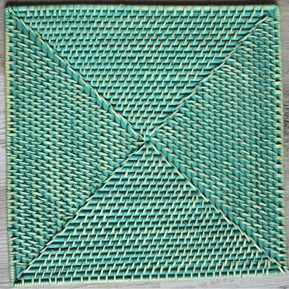 Kim Seybert Square Placemat 6 Pcs Ratten Assorted Colors Retail $360 - Picture 5 of 7